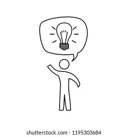 human figure with bulb silhouette icon