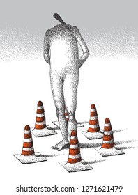 human figure construction restricted area
