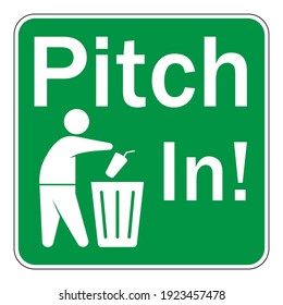 Human figure dropping garbage to a trash can