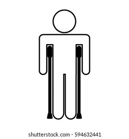 human figure with fractures