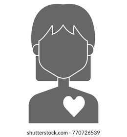 human figure with heart