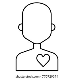 human figure with heart