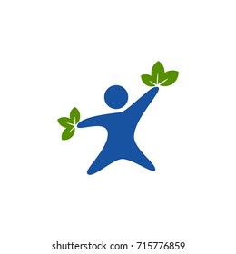 Human Figure Holding Leaf