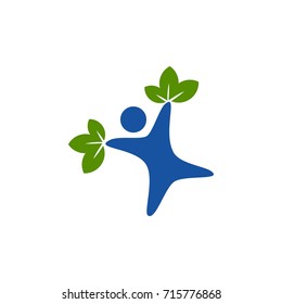 Human Figure Holding Leaf