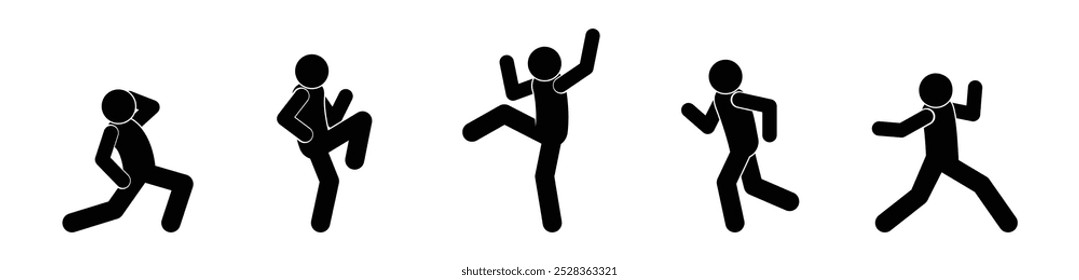 menschliche Figur Symbol, Satz von menschlichen Stick Silhouetten