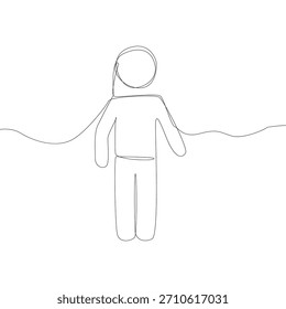 Ilustración de figura humana. Dibujo de línea continua. Vector de persona Abstractas. Silueta minimalista.
