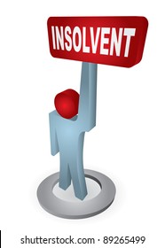 Human figure with insolvency table - abstract illustration