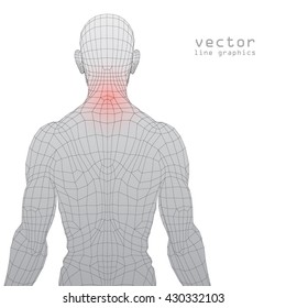 human figure line graphics 3d illustration muscle pain