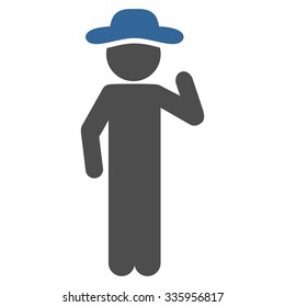 Human Figure Opinion vector icon. Style is bicolor flat symbol, cobalt and gray colors, rounded angles, white background.