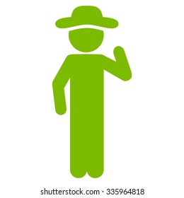 Human Figure Opinion vector icon. Style is flat symbol, eco green color, rounded angles, white background.