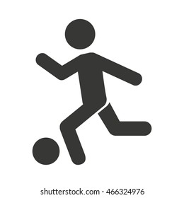 human figure playing soccer icon vector illustration design