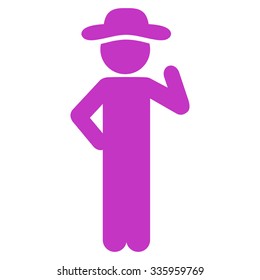 Human Figure Proposal vector icon. Style is flat symbol, violet color, rounded angles, white background.