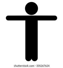 Human Figure Scarescrow vector icon. Style is flat symbol, black color, rounded angles, white background.