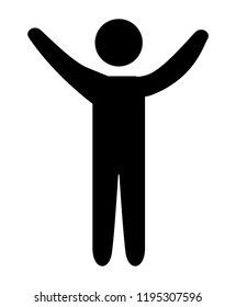 human figure silhouette celebrating