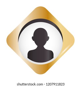 human figure silhouette with golden frame