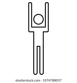 human figure silhouette with hands up