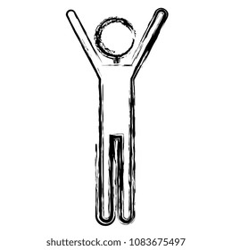 human figure silhouette with hands up