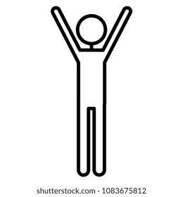 human figure silhouette with hands up
