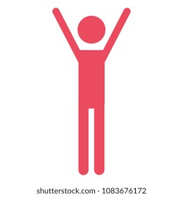 human figure silhouette with hands up