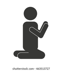 human figure silhouette pray icon vector illustration design