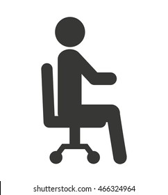 human figure silhouette seated icon vector illustration design