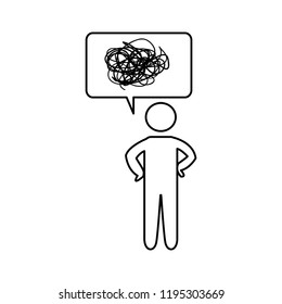 human figure silhouette with speech bubble