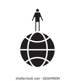 human figure silhouette in sphere browser silhouette style icon vector illustration design