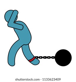 human figure with slave shackle