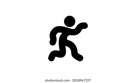 Human figure sneaking up. Black isolated vector silhouette.