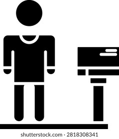 Human figure standing on a professional medical weighing scale. This physical measurement illustrates body mass index tracking and obesity management. Great for weight loss clinic brochures and nutritional health programs.