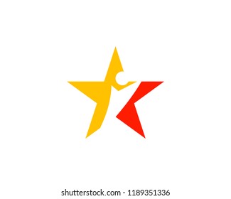 Human Figure Star Logo Template