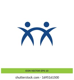 human figure swoosh style design element logo template