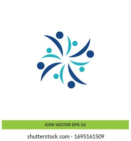 human figure swoosh style design element logo template