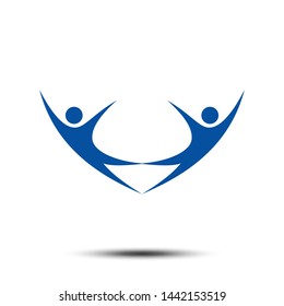 Human Figure Teamwork Icon Vector Logo Template EPS 10 Design