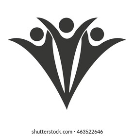 human figure teamwork silhouette icon vector illustration design