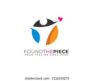 human figure try to touch or found the piece of puzzle	