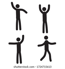 A human figure, various poses and gestures isolated on a white background