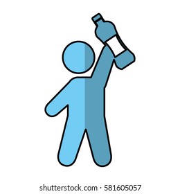 human figure with water bottle