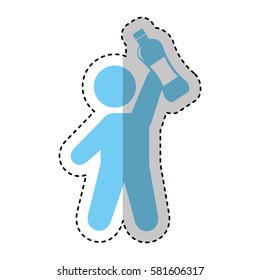 human figure with water bottle