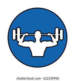 human figure weight lifting vector illustration design