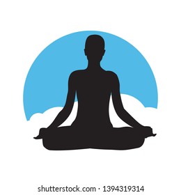 human figure in yoga pose, vector 