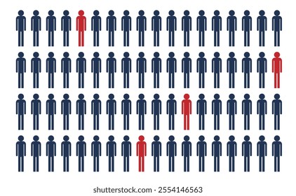 Human Figures Diversity and Job Selection Process. People, recruitment and business concept vector art