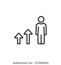 Human figures as a growing graph illustration