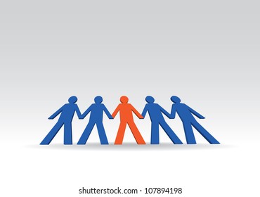 human figures in a row - illustration