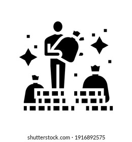 human financial wealth glyph icon vector. human financial wealth sign. isolated contour symbol black illustration