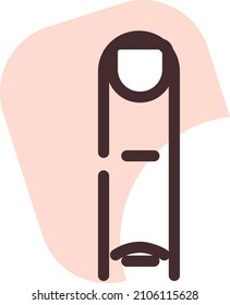 Human finger, illustration, vector on a white background.