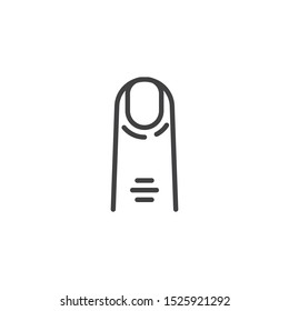 Human finger line icon. linear style sign for mobile concept and web design. Forefinger outline vector icon. Symbol, logo illustration. Vector graphics