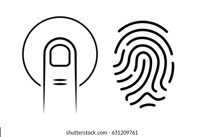Human finger print vector icon on white background