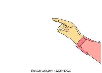 Human finger touching gesture. Single continuous line hand gesture graphic icon. Simple one line doodle for technology concept. Isolated vector illustration minimalist design on white background