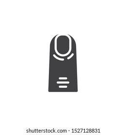 Human finger vector icon. filled flat sign for mobile concept and web design. Forefinger glyph icon. Symbol, logo illustration. Vector graphics